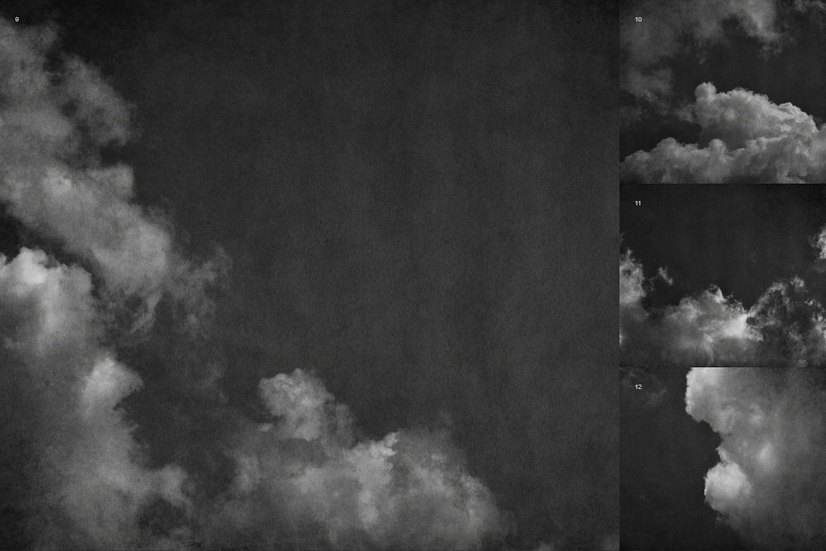 Grunge SKY Backgrounds B/W - BIBIART preview 6