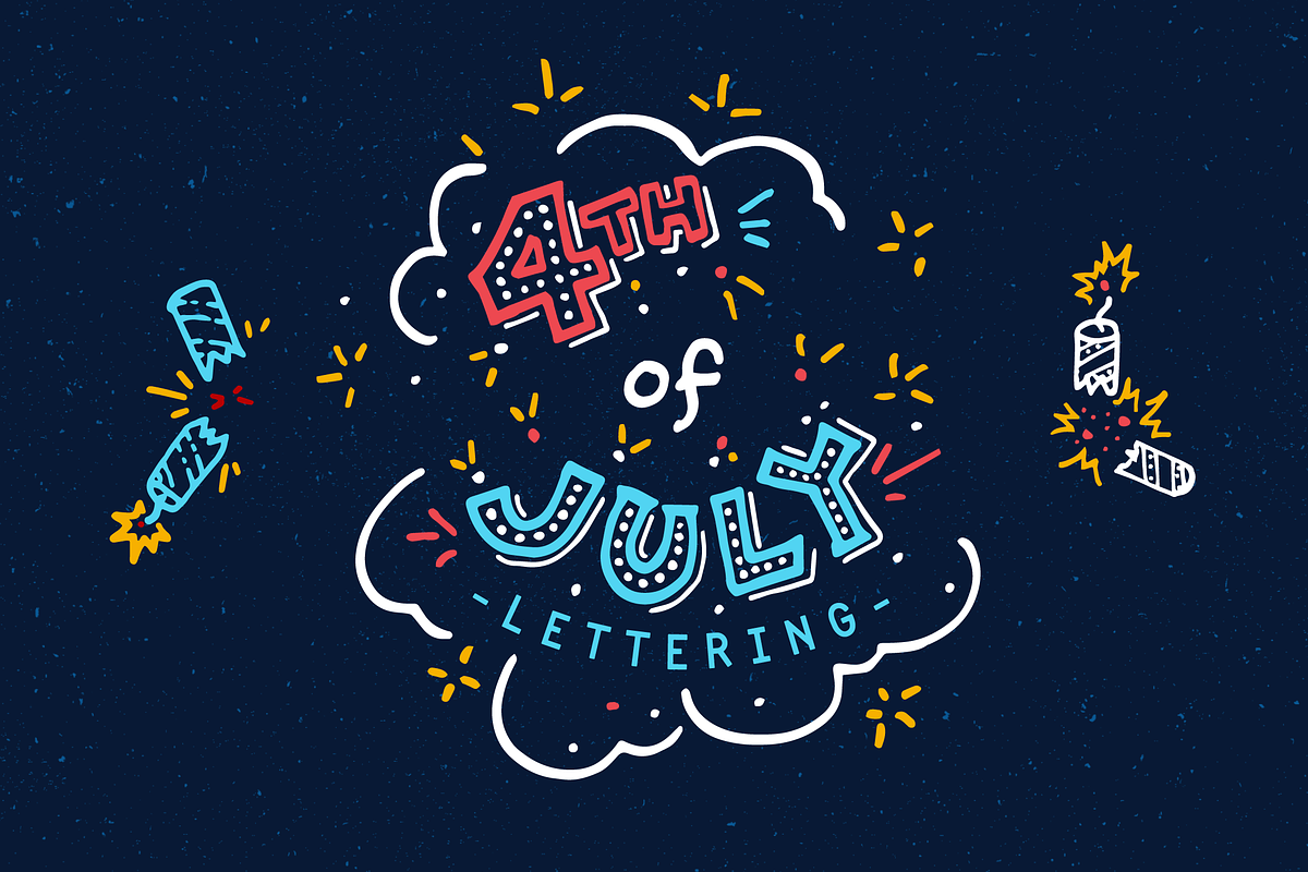4th of July Americana Lettering, a Seasonal Illustration by JoshuaRed Design (Photo 1 of 6)