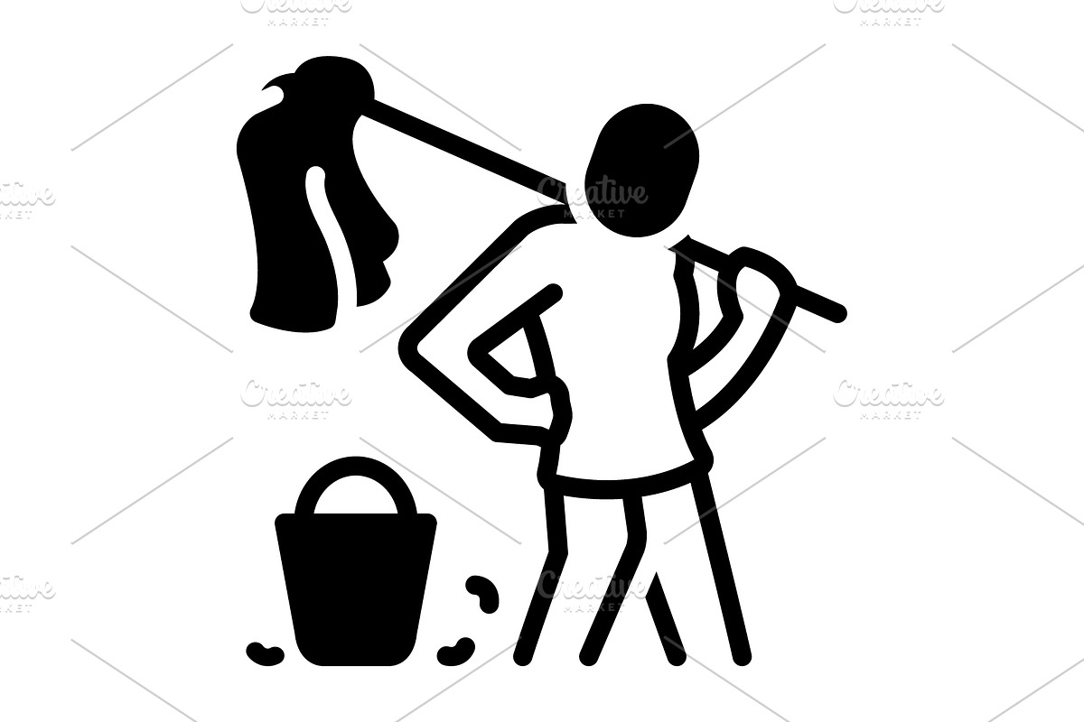 Cleaner swabber solid icon, a Solid Icon by Creative priyanka