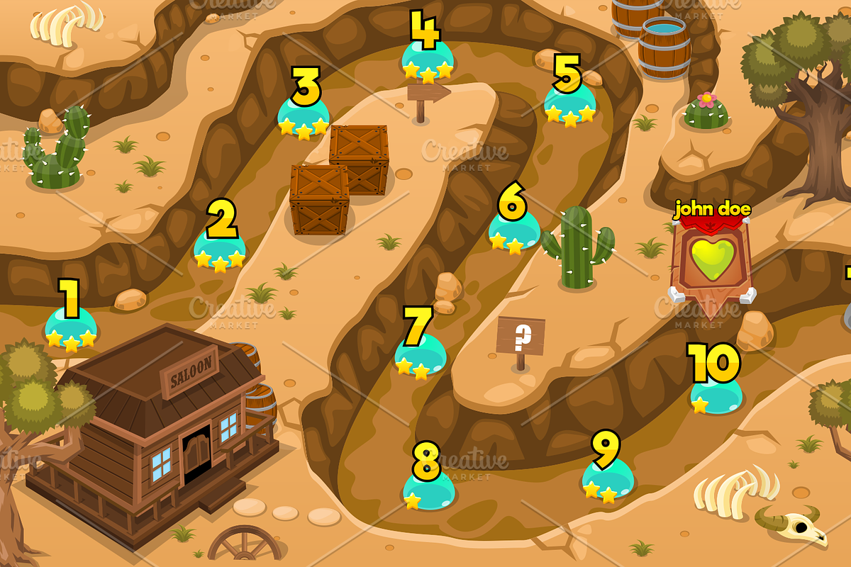 Game Level Map Pack - Horizontal Mod, an Illustration by pzUH (Photo 6 of 8)