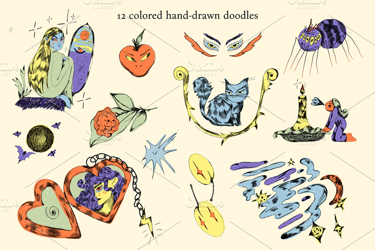 80s & 90s Vintage Spooky Graphics, a Pattern Graphic by NES.project (Photo 7 of 11)