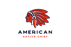 American Native Indian Chief Logo