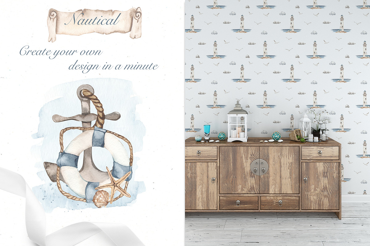 Nautical watercolor collection, a Transportation Illustration by Marina Ermakova (Photo 11 of 13)