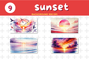 Sunset Watercolor Background, a Background Graphic by John_Walker (Thumbnail 2 of 4)
