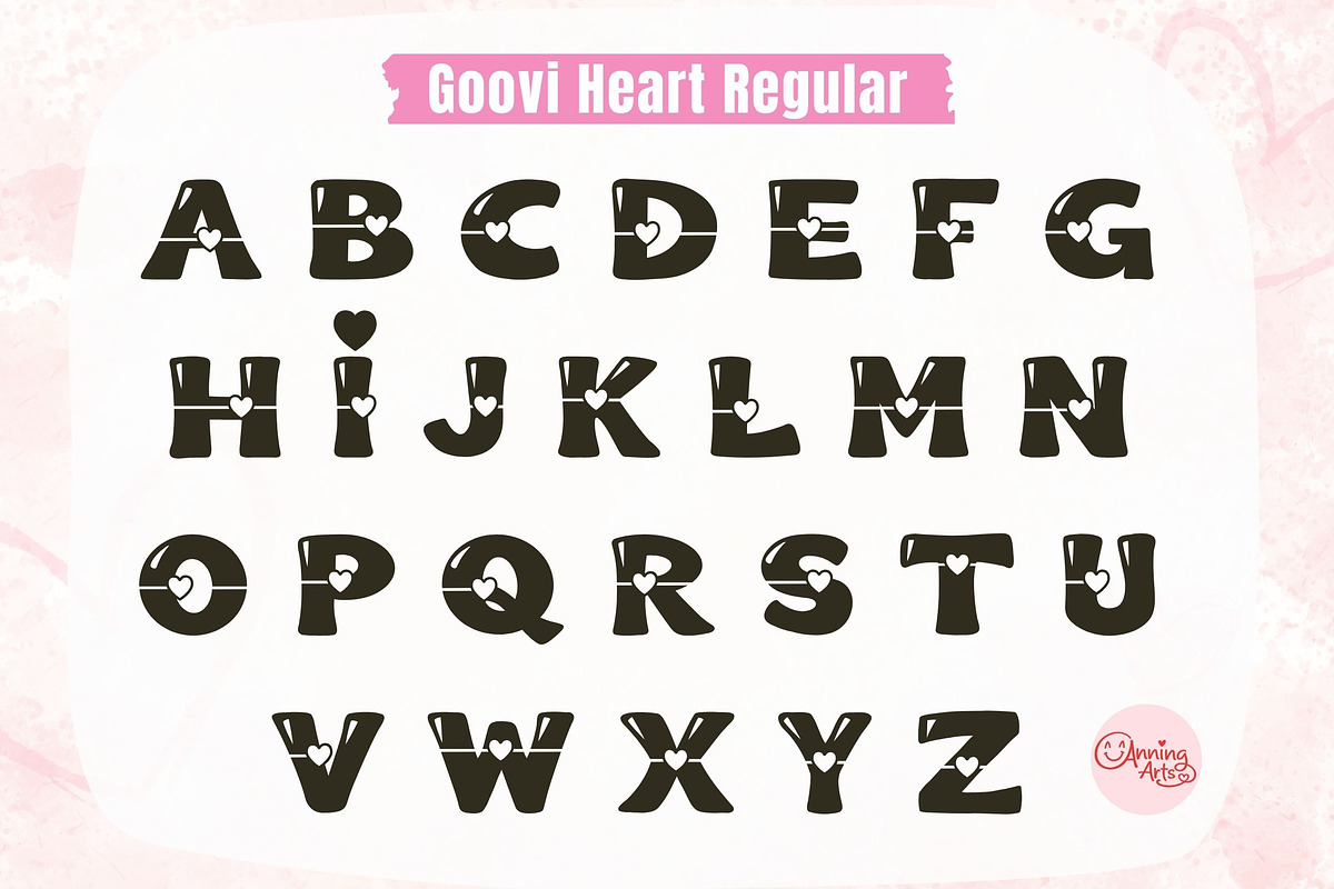 Groovi Heart – Valentine Heart Font, a Symbol Font by AnningArts (Photo 6 of 8)