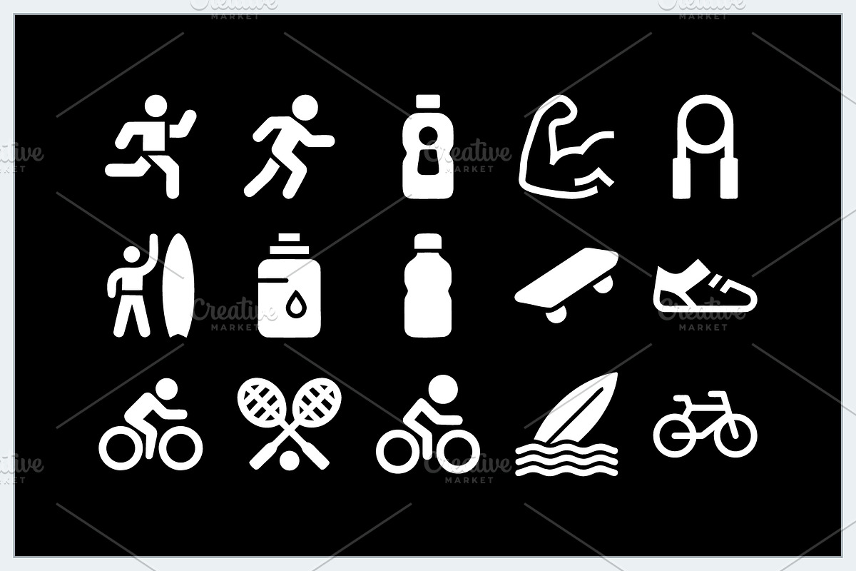 Sports Fitness Icons Logo, a Solid Icon by Vectorium Studio (Photo 6 of 16)