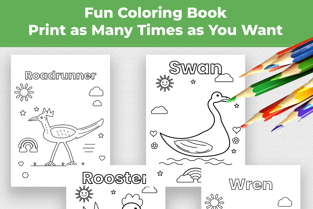 50 Pages Animal Coloring Book Kids, an Education Illustration by Mohammad Sarfaraz (Photo 6 of 15)