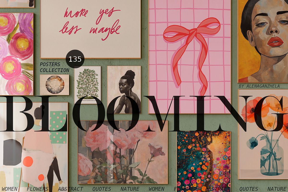 BLOOMING - mixed art prints gallery, an Object Graphic by alenaganzhela (Photo 1 of 12)