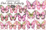 Watercolor Pink Girly Butterfly Clip, an Illustration by designcity5 (Thumbnail 1 of 5)