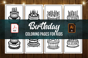 BIRTHDAY COLORING PAGES For KIDS