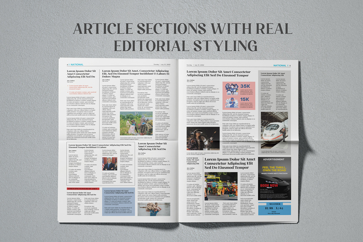 Newspaper Editorial Template-Modern News Layout preview 4