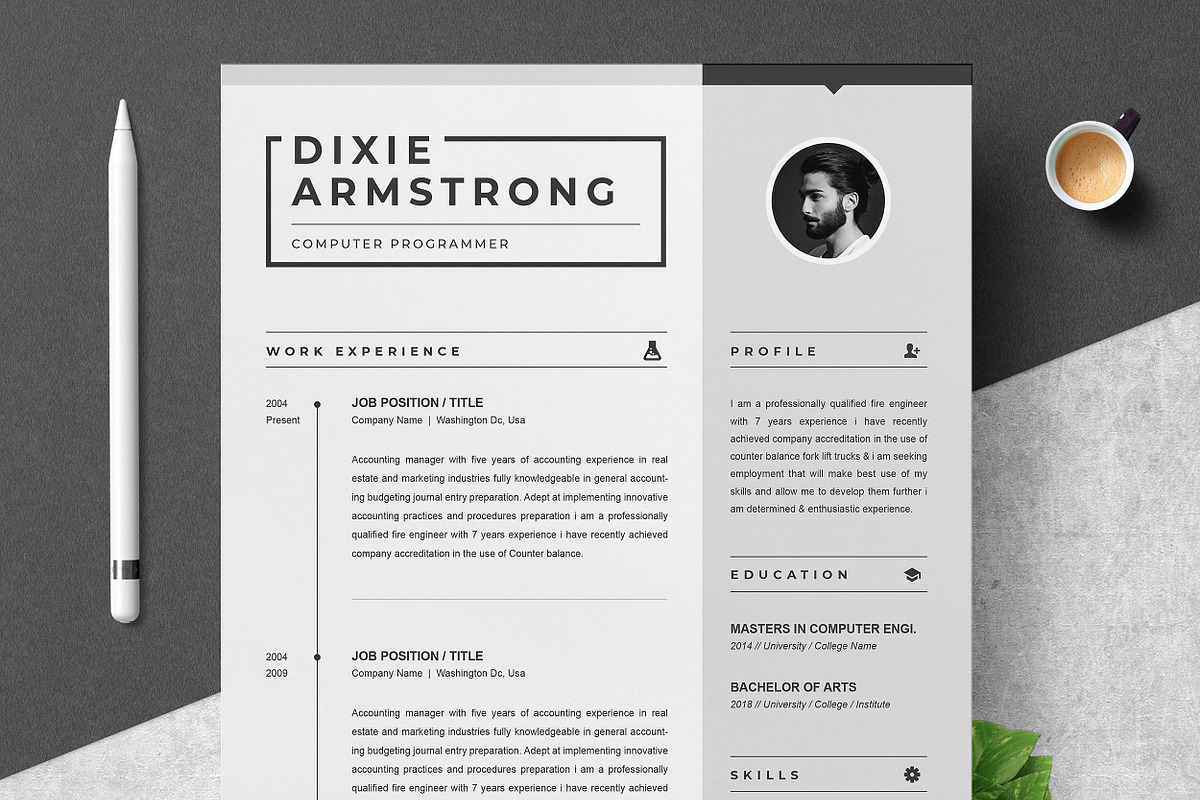 Resume/CV Bundle | 200+ for $29, a Resume Template by ResumeInventor (Photo 11 of 207)
