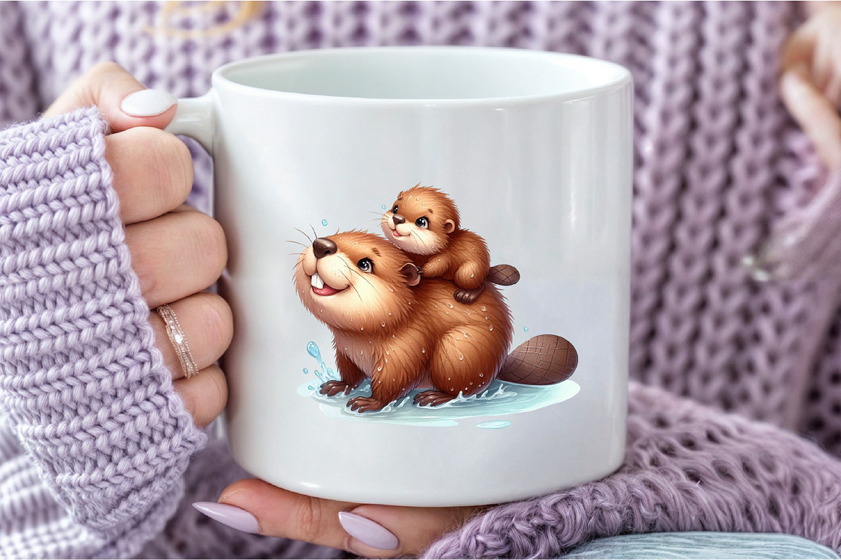 American Beaver Mother's Day Clipart, an Illustration by DreamCafeArt (Photo 5 of 5)
