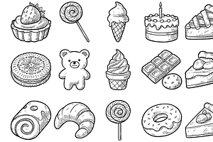 Assorted Desserts Collection Pack, an Object Graphic by nikagraphic