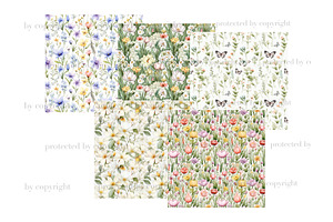 Spring Seamless Pattern Set