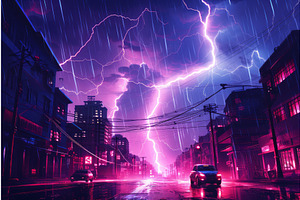 Electrifying Neon City Thunder