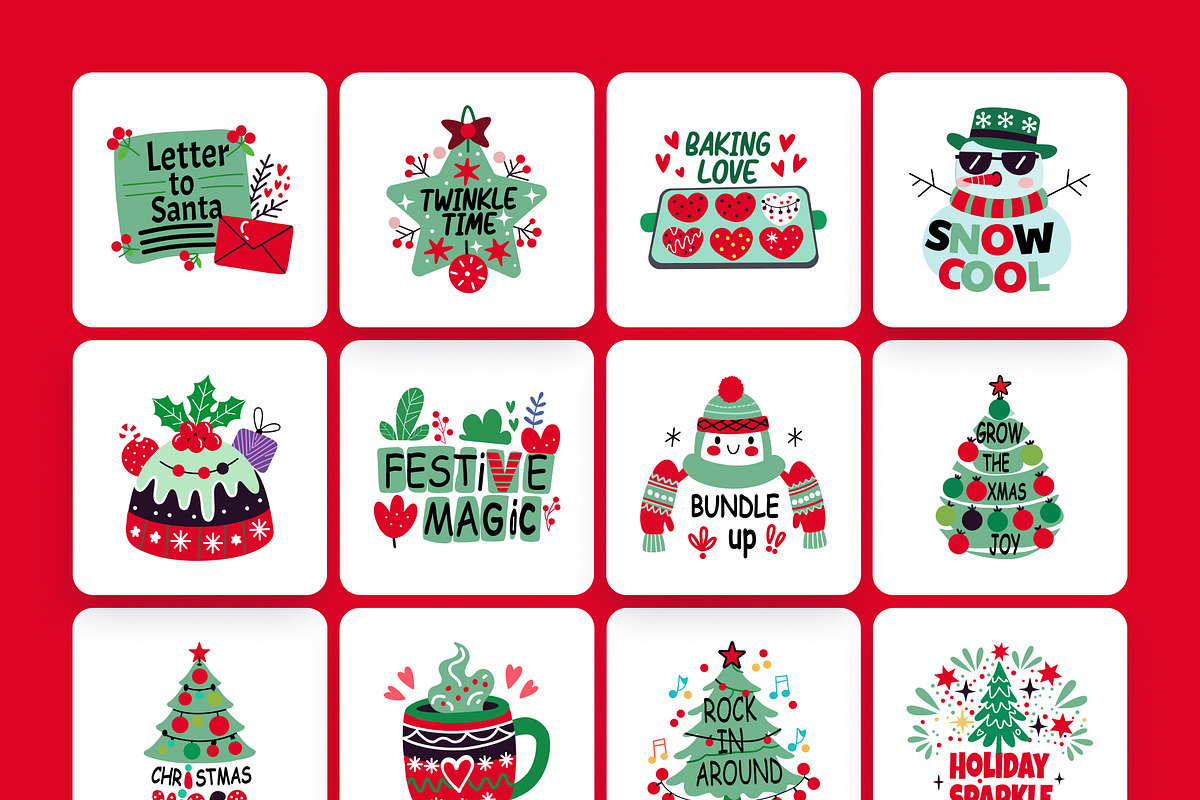 Christmas Stickers, an Emoji Icon by Brickclay (Photo 7 of 9)