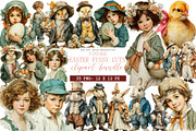 Vintage Easter Fussy Cuts Clipart, an Illustration by DreamArtGraphic (Thumbnail 1 of 4)