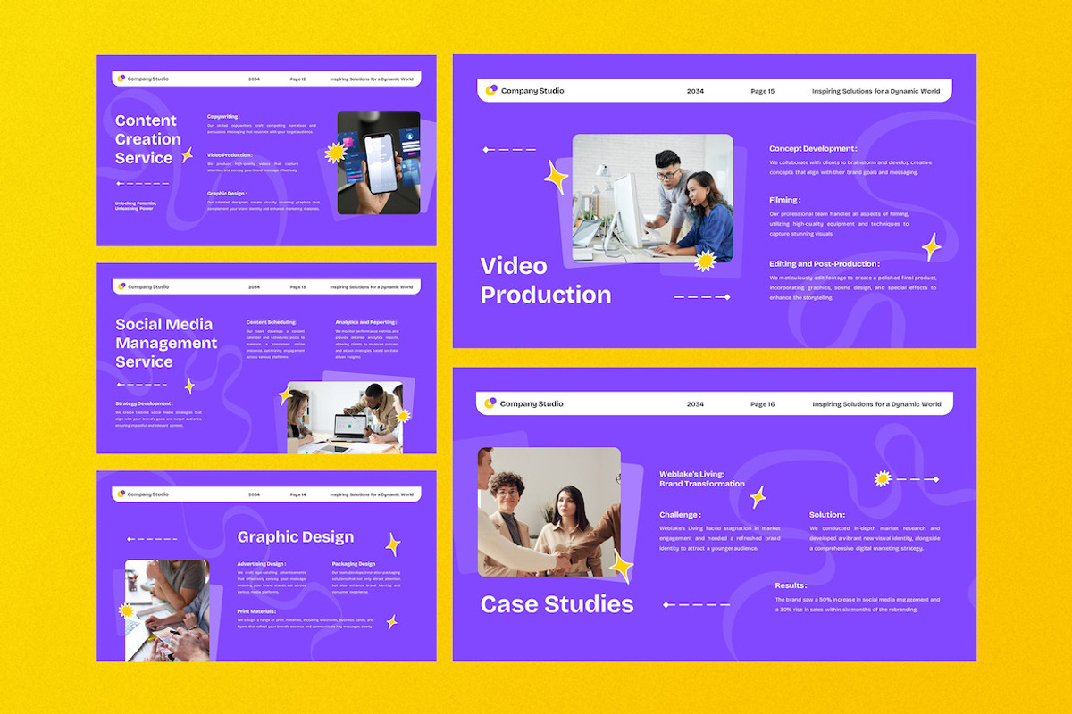 Purple Creative Agency Google Slide, a Presentation Template by Aiyari Graphic (Photo 4 of 5)