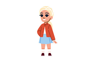 Smiling blond girl wearing a red, an Object Illustration by pikepicture