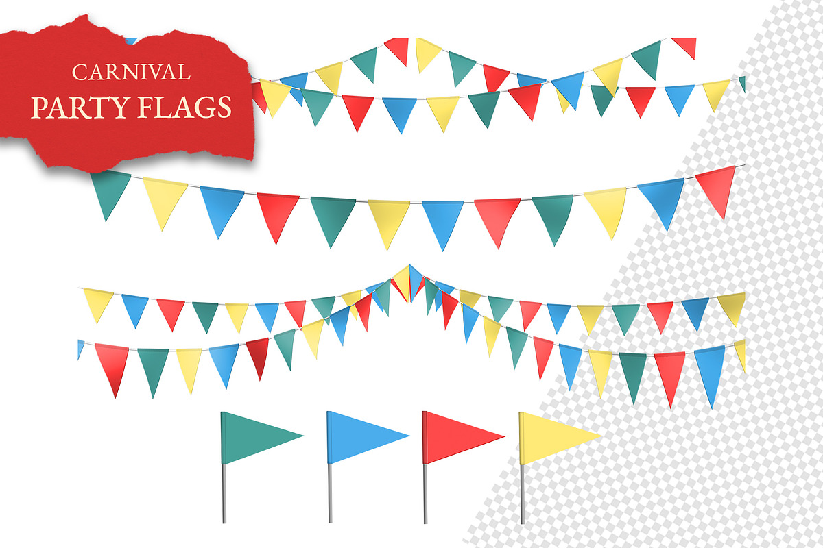Triangle Party Flags – Clipart Pack, an Illustration by aniunova (Photo 2 of 6)