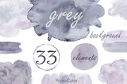 Watercolor clipart background Grey, a Texture Graphic by AqwaColor