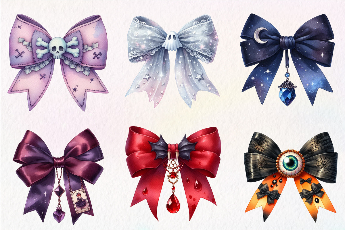 Halloween Coquette Bow Clipart, an Illustration by CreationArt (Photo 4 of 5)