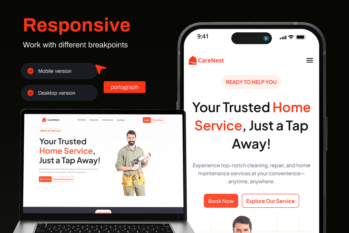 CareNest - Home Service Landingpage preview 4