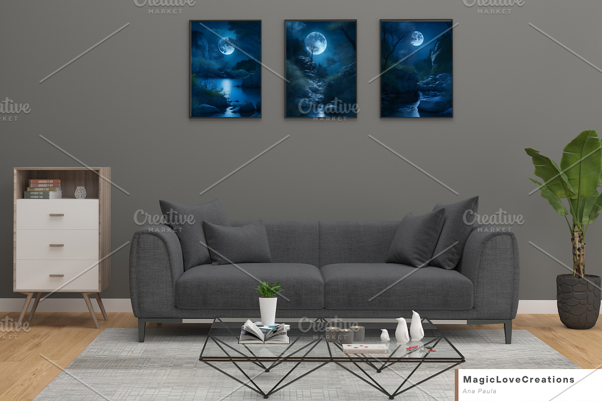 Full Moon Landscape - Print Wall Art, a Poster Template by MagicLove Creations (Photo 6 of 8)