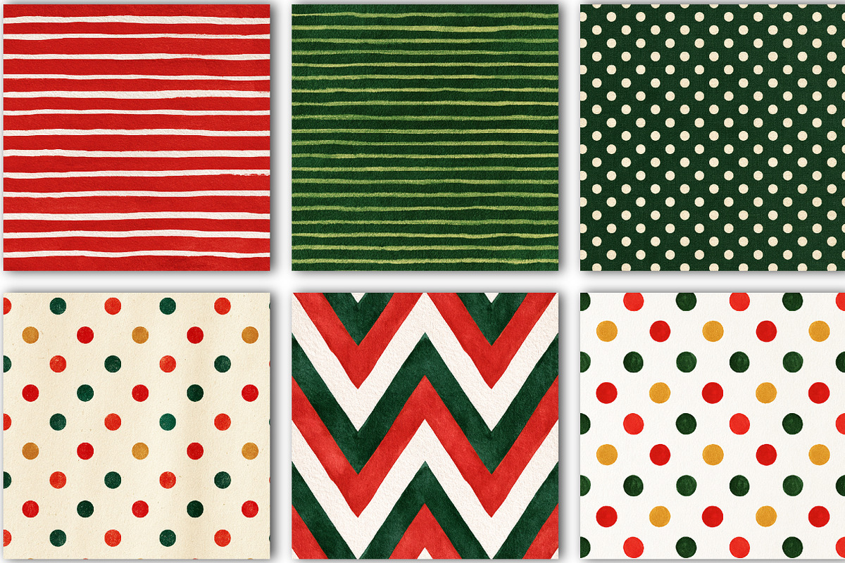 Christmas Digital Paper Pack, a Pattern Graphic by Black Bird Studio (Photo 5 of 6)