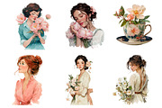 Watercolor Romantic Spring Clipart, an Illustration by DreamArtGraphic (Thumbnail 4 of 4)