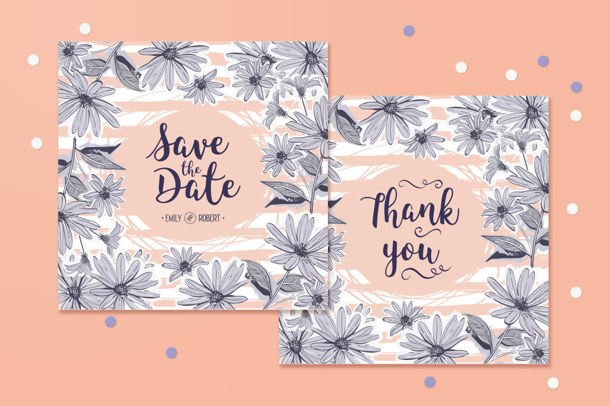 Flowers & stripes - Cards & Patterns, a Decorative Illustration by ClipartMuchLove (Photo 5 of 13)