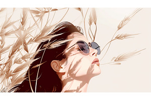 Pensive young adult female gazes, an Object Illustration by Lermont51