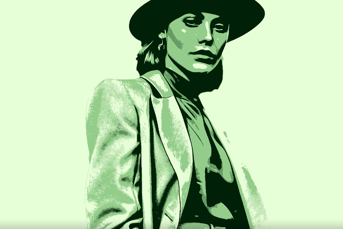 Green Vintage Art Photo Effect, a Brushes & More by studiogstock (Photo 1 of 2)