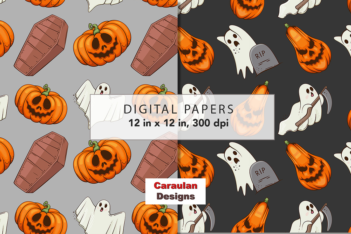 Halloween Patterns Collection, a Pattern Graphic by Serghei Caraulan (Photo 4 of 9)
