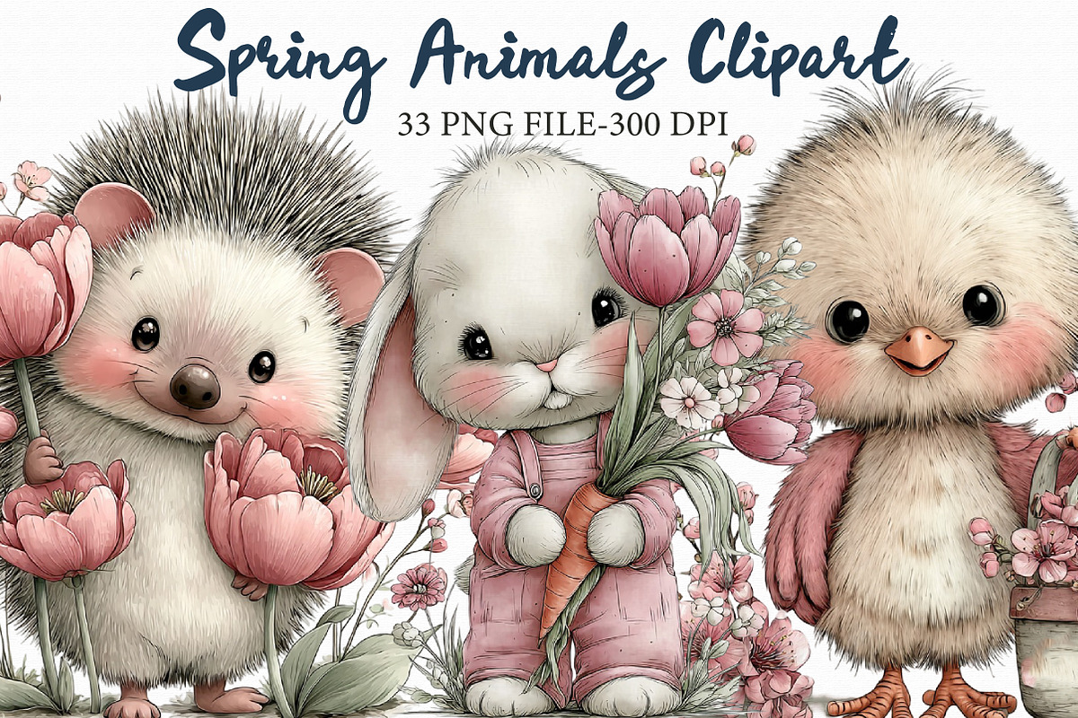 Spring Animals Clipart, an Illustration by Libby Wishes (Photo 1 of 5)