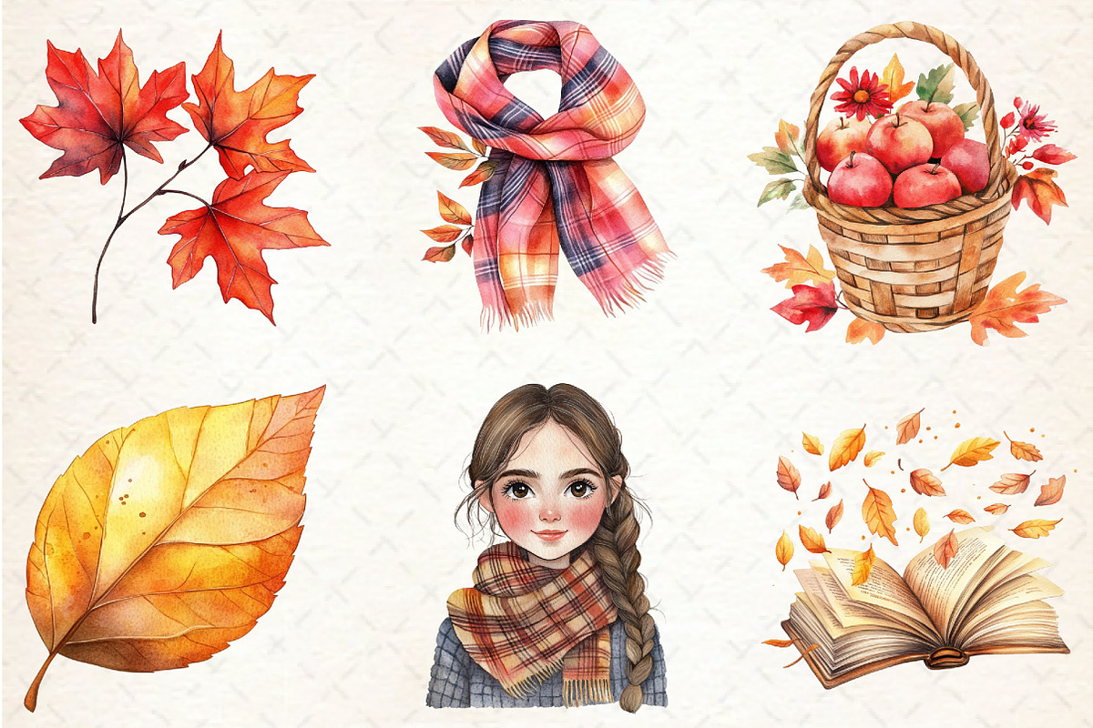 Watercolor Autumn Mood Clipart, an Illustration by Rose Art (Photo 3 of 4)