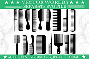 Comb SVG, Head, Hair, Combs SVG, an Object Graphic by VectorWorlds (Thumbnail 1 of 3)