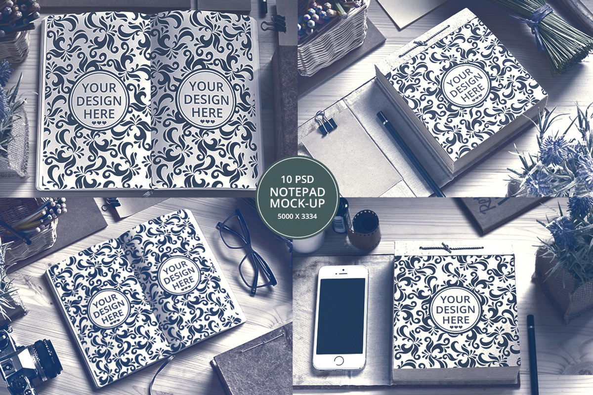 Notepad Mock-Up Bundle, an iPhone Mockup by Bobboz Store (Photo 3 of 3)