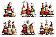 Whimsical Christmas tree Clipart, a Texture Illustration by DreamPrint404 (Thumbnail 5 of 5)