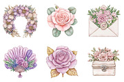 Boho Floral Wedding Clipart, an Illustration by SinaCreation (Thumbnail 4 of 5)