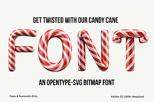 Candy Cane 3D Font, a Font by Loudoun Design Co.