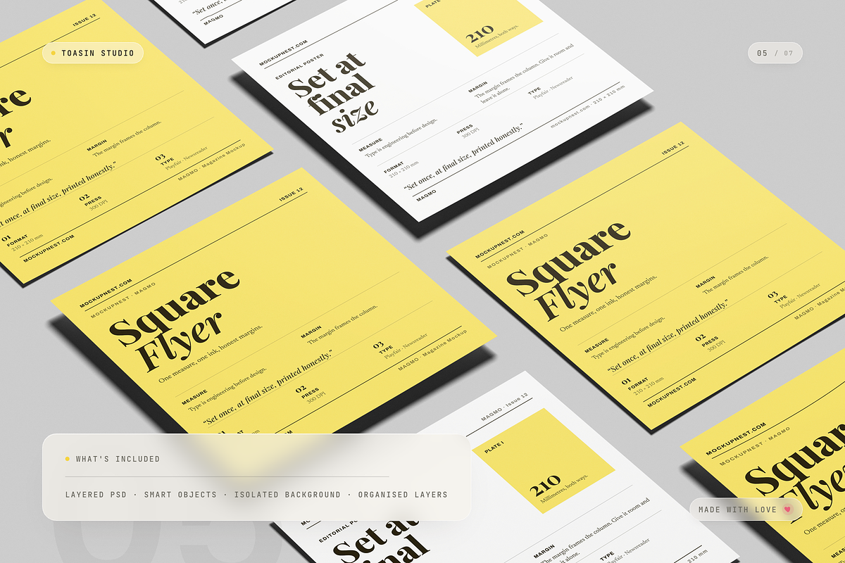 Square Flyer Mockup, an Advertising Mockup by Toasin Studio (Photo 5 of 7)