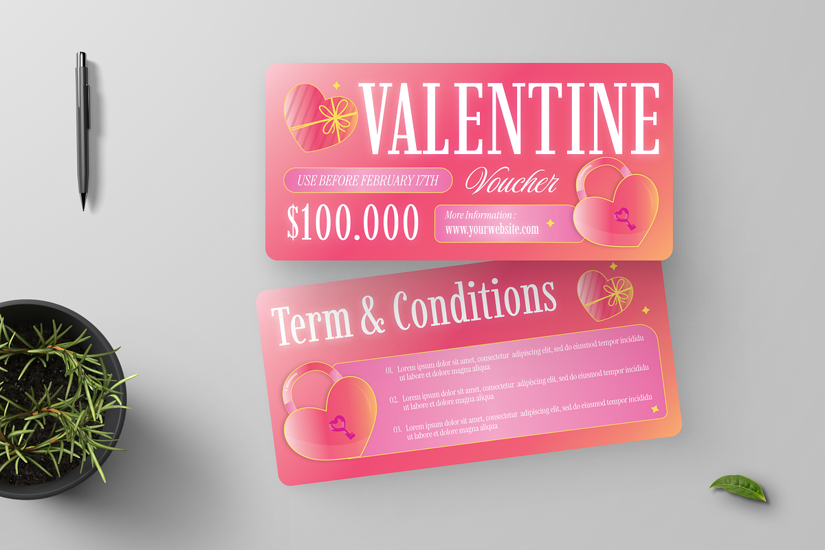 Valentine Gift Voucher, a Print Template by Annora Studio (Photo 2 of 6)
