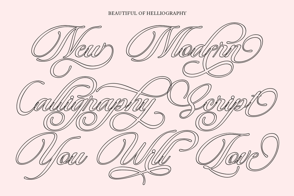 Beautiful Heliography Outline, a Script Font by Has_rizal (Photo 8 of 12)