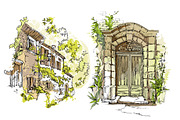 Set of Old Street landscapes, a Texture Illustration by Penndpaper (Thumbnail 3 of 5)