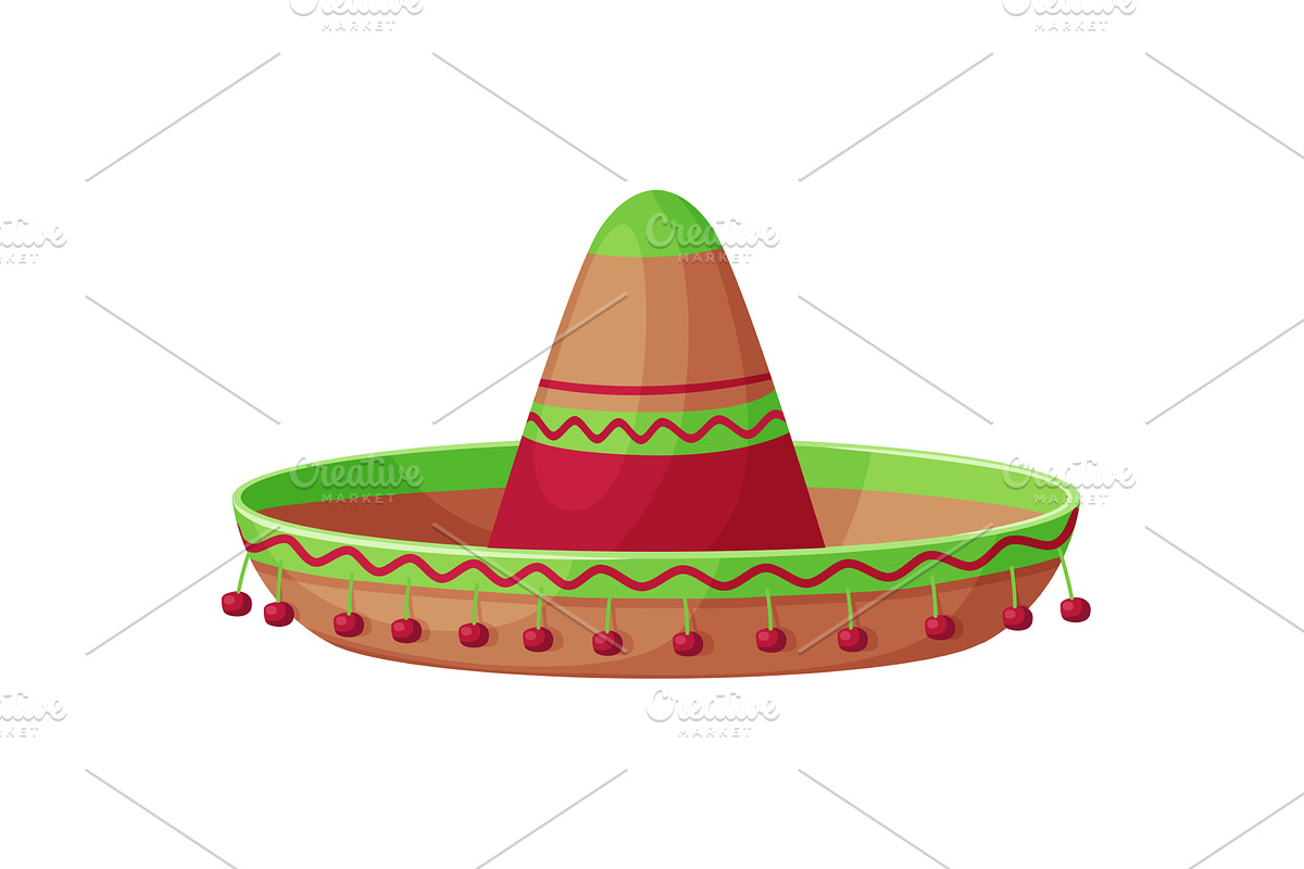Sombrero Hat, Traditional Mexican, an Object Illustration by TopVectors