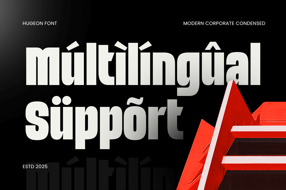 Hugeon - Modern Condensed Font, a Sans Serif Font by TokoPress (Photo 12 of 12)