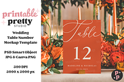 Bold Floral Table Number Mockup, a Product Mockup by Printable Pretty Studio (Thumbnail 4 of 10)