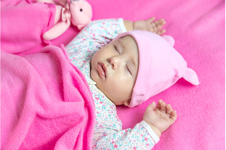 Baby sleeps with a bear. Selective, a Person Photo by yanadjana
